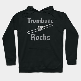 Trombone Rocks, Trombonist Goth Heavy Rock Brass Musician Hoodie